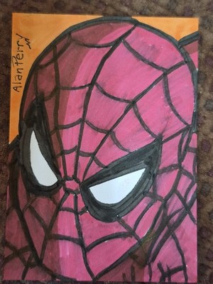 Spiderman Artist's Sketch Card ACEO/ATC 2.5''×3.5''