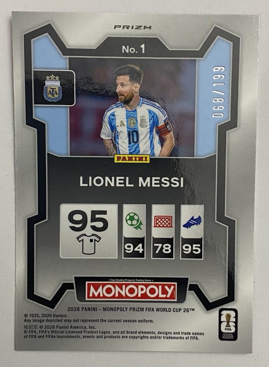 2026 Prizm Monopoly FIFA World Cup LIONEL MESSI Pink Argentina