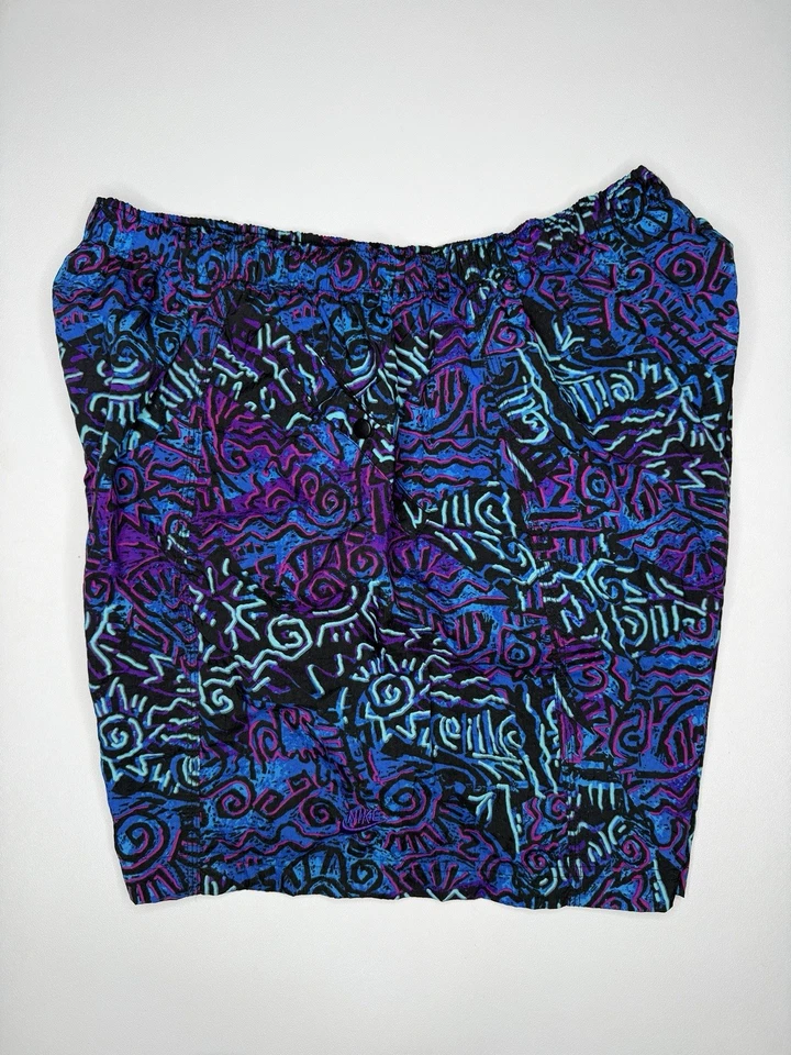 Vintage 90s Nike ACG Abstract AOP Swim Trunk Shorts Men's Size XL - Image 2 of 4