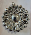 Vintage Silvertone Pendant with Rhinestones and Center Pearl without Chain. — photo 3