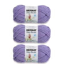 Bernat Baby Blanket Lilac Yarn - 3 Pack of 100g/3.5oz - Polyester - 6 Super B...