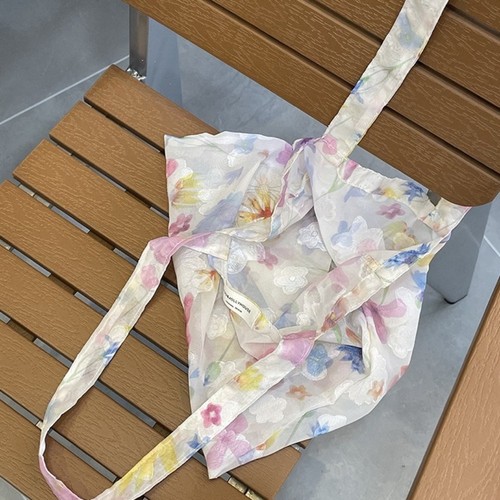 Flower Print Tote Bag Full Embroidery Flowers Ladies Handheld Bag For Women - Picture 4 of 11