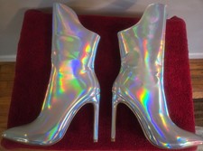 Silver Boots 4.5 inch Heel