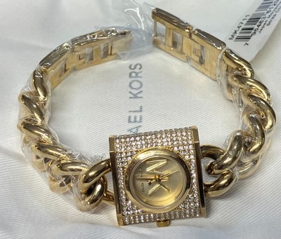 NWT- Michael Kors Gold-Tone Crystal MK Dial Bracelet Watch Michael Kors Gold-Tone Women main image 4