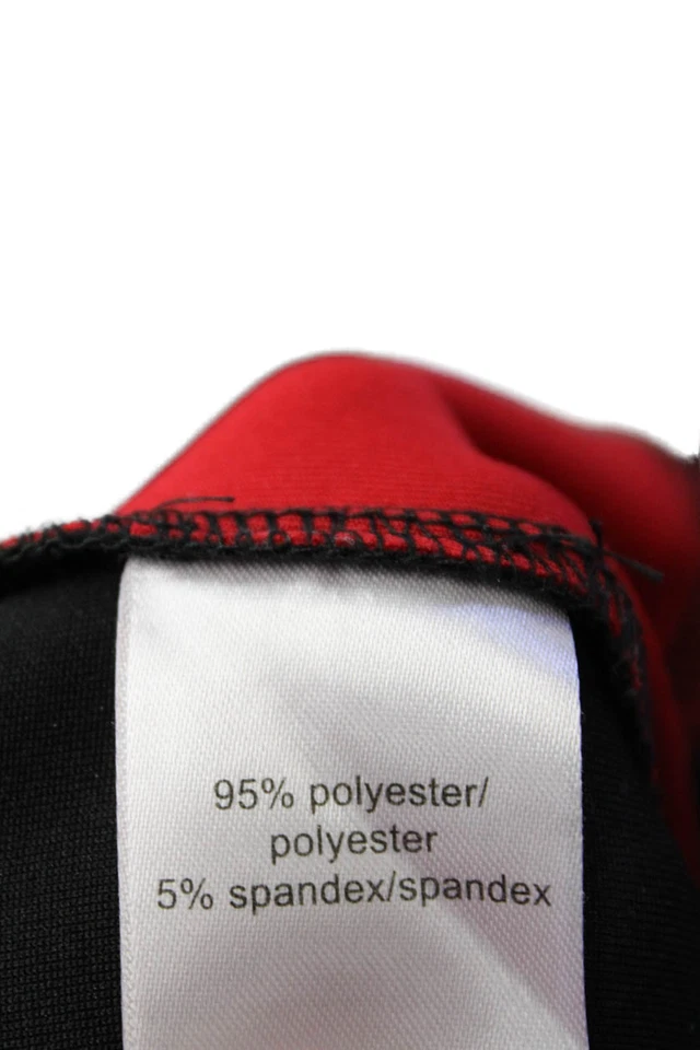 Pantalones deportivos Pam & Gela para mujer cintura elástica tiro medio negros rojos talla grande Foto 4 de 4