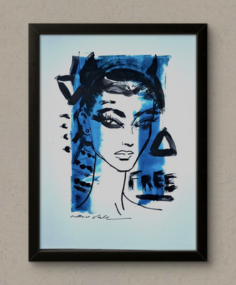 Original Moderne Kunst ''Free'' 21x30 Acryl auf Papier Nero Valen