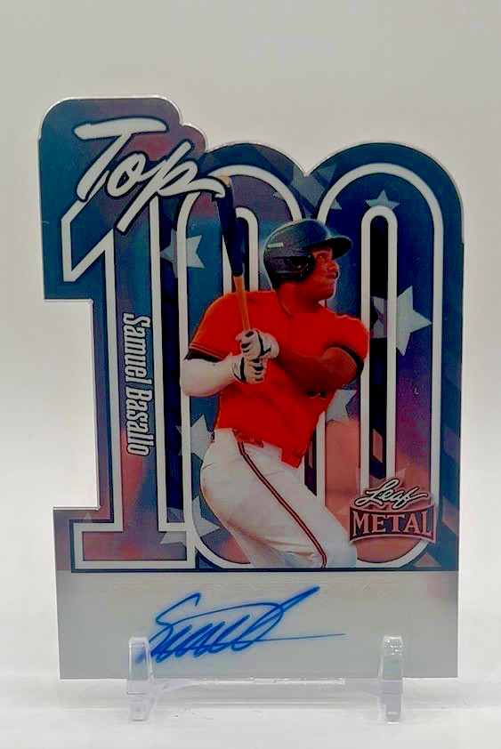 2025 Leaf Metal Samuel Basallo Top 100 Silver Lite Brite Auto /49 #T-SB1 Orioles