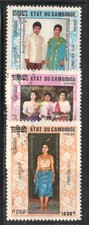 Cambodge 1992 Yvert 1040/42 oblitérés Fête nationale (AJ284)