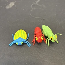 Vintage Jaru Fun With Bug Lot Of 3  Bettle Ant And Grasshopper Used