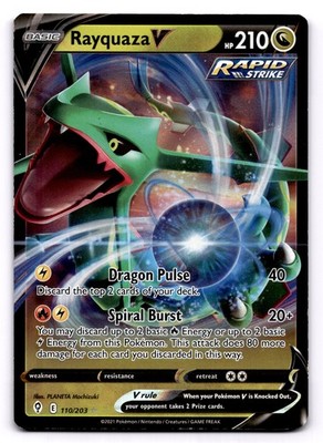 Rayquaza V 100/159 Ultra Rare Pokemon TCG Crown Zenith NM
