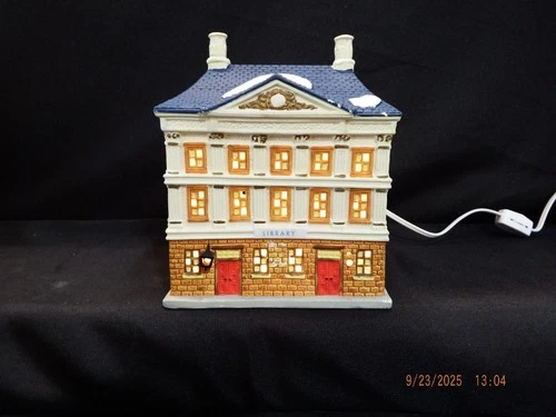 Vintage 1996 Noma Ligfhted Library Christmas Village-C091