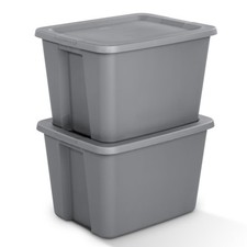 2 pack Large Storage Bin, 18 Gallon Plastic Storage Container with Snap-On Lid