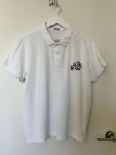 Moncler Mens White Jumbo Logo Solid Polo Shirt Size XL