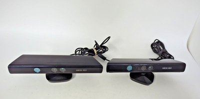 Lot o 2 Genuine Microsoft XBOX 360 Kinect Sensor Bar 1414 Black w/Power Adapter