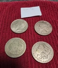 Lot of 4 Silver Dollars 1886 & 1921 Morgan 1924 1926 Peace $1 Coins