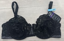 Bali 6543 Lace Desire Very Lightly Lined Underwire Bra Black 42C NWT