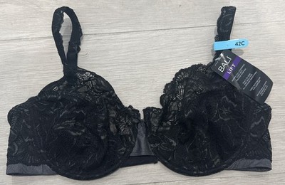 Bali 6543 Lace Desire Very Lightly Lined Underwire Bra Black 42C NWT