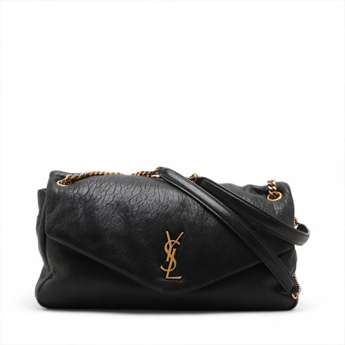 Saint Laurent Paris Calypso Large Leather Chain Shoulder Bag Black 777399