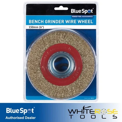BlueSpot Bench Grinder Wire Wheel 150mm 6in with Reducers Metalwork Rust Removal - Image 1 of 3