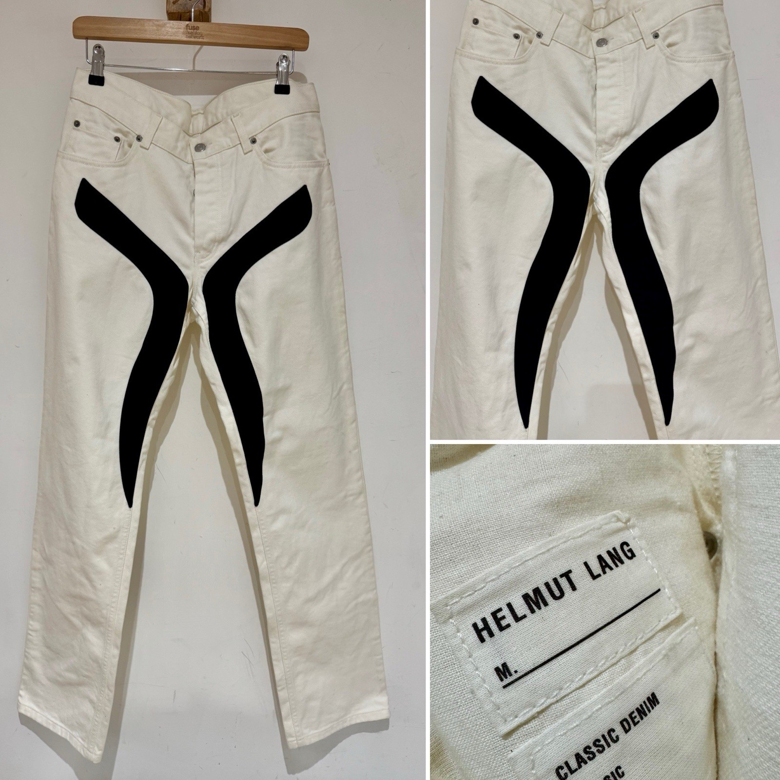Rare! Men's Helmut Lang 2003 Runway Collection Scissor Jeans Pants Size 32 X 32