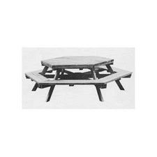 Woodcraft Project Paper Plan to Build Hexagon Picnic Table