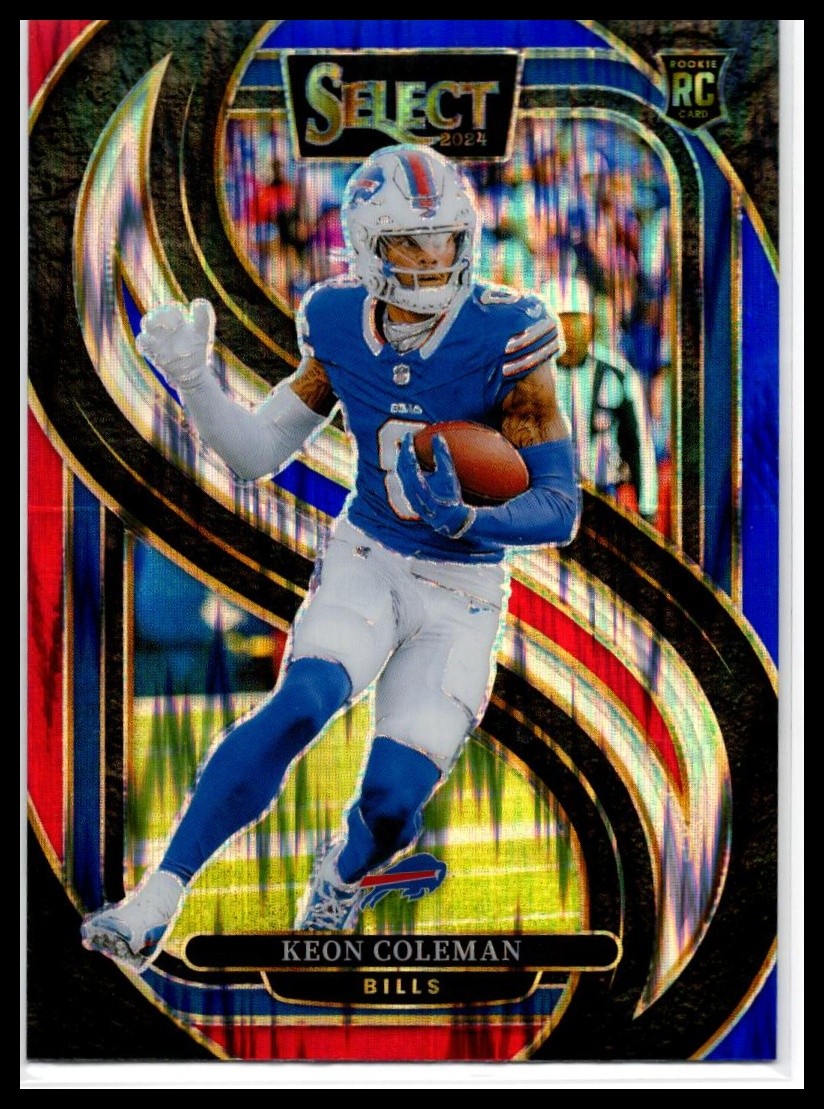 2024 Panini Select #153 Keon Coleman Red & Blue Prizm Shock