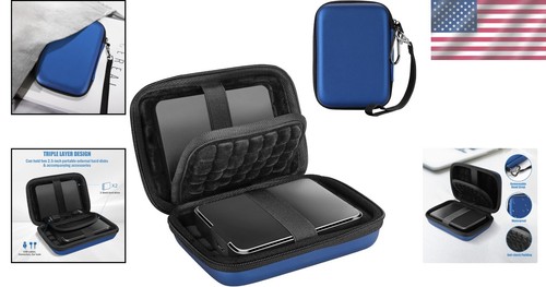 Compact 2.5 Inch Hard Drive Carrying Case - Shockproof & Stylish Navy Design - 第 2/9 張圖片