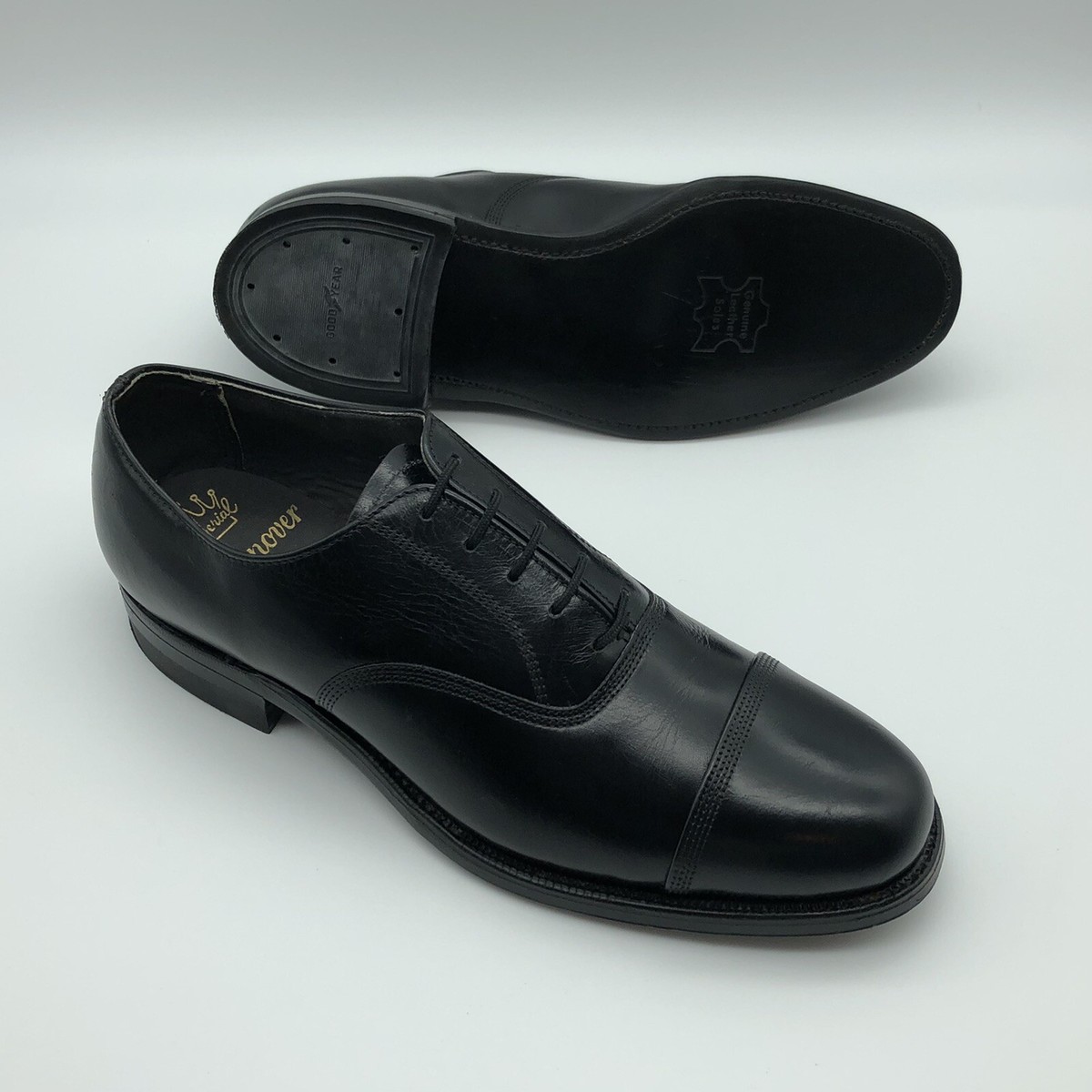 UNWORN NOS | HANOVER 6.5D BLACK CAPTOE OXFORD DRESS SHOE UNWORN NOS | HANOVER 6.5D BLACK CAPTOE OXFORD DRESS SHOE