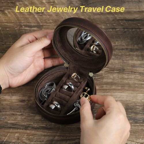 Jewelry Box Vintage Leather Jewellery Organizer Ornaments Case Mother's Day Gift - Picture 1 of 6