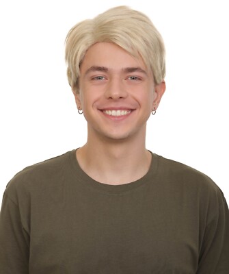HPO Men s Japanese Anime Series Master Spy Short Blonde Straight Wig, HM-1558