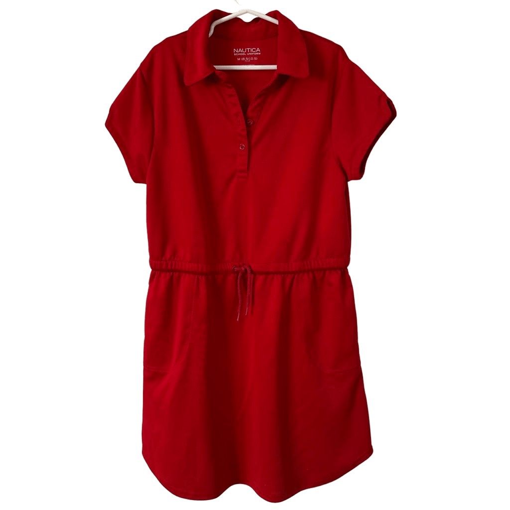 Red Nautical-Inspired Girls Uniform Dress Sz L 8.5/ 10.5 #1131