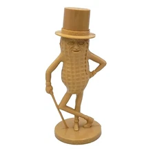 Mr Peanut Coin Bank 1950s Planters Statue Tan Yellow Mustard Plastic 8.5in