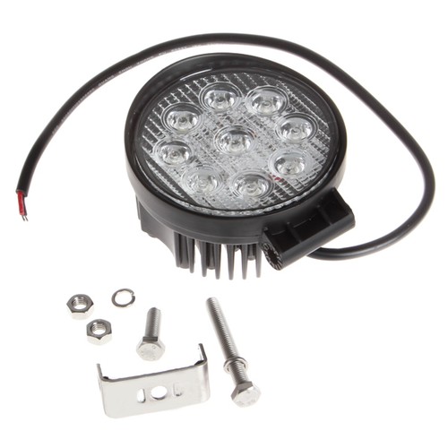 27W 12V / 24V 2050Lm Offroad Off-road SUV LED Round Work Light Truck Floodlight
