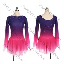 23Ice figure skating competition skirt gymnastics costume dance costume purple