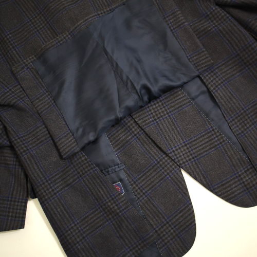 Samuelsohn X Ermenegildo Zegna Sport Coat 44R Blue Gray Plaid "Gable" 2 Button - Picture 12 of 16