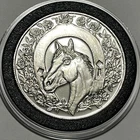 Vintage Thoroughbred Rare Coin 1 Troy Oz .999 Fine Silver Quarter Horse Medal