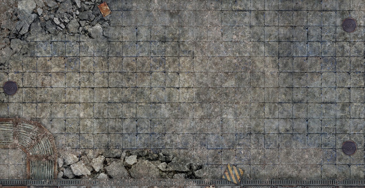 Tapis Caoutchouc Warhammer 40K – Zone Détruite 30,5×15 Cm – 5 Pièces Antidérapantes