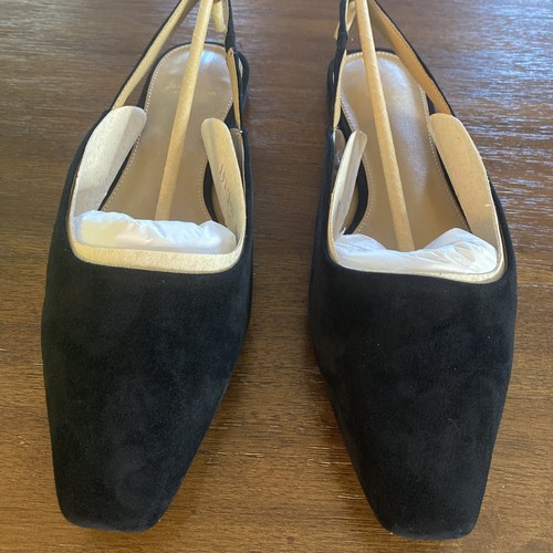 Sam Edelman Connell Slingback Flat Black Suede Size 9 1/2M | eBay