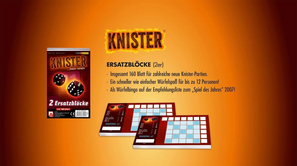 nsv – 4051 – knister Blocs 2 supplémentaire – Jeu de dés Foto 3 de 4