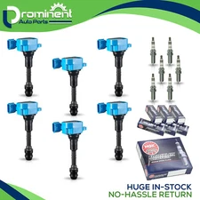 6 Ignition Coil Blue & 6 NGK Iridium Spark Plug for Nissan Frontier 05-19 4.0L