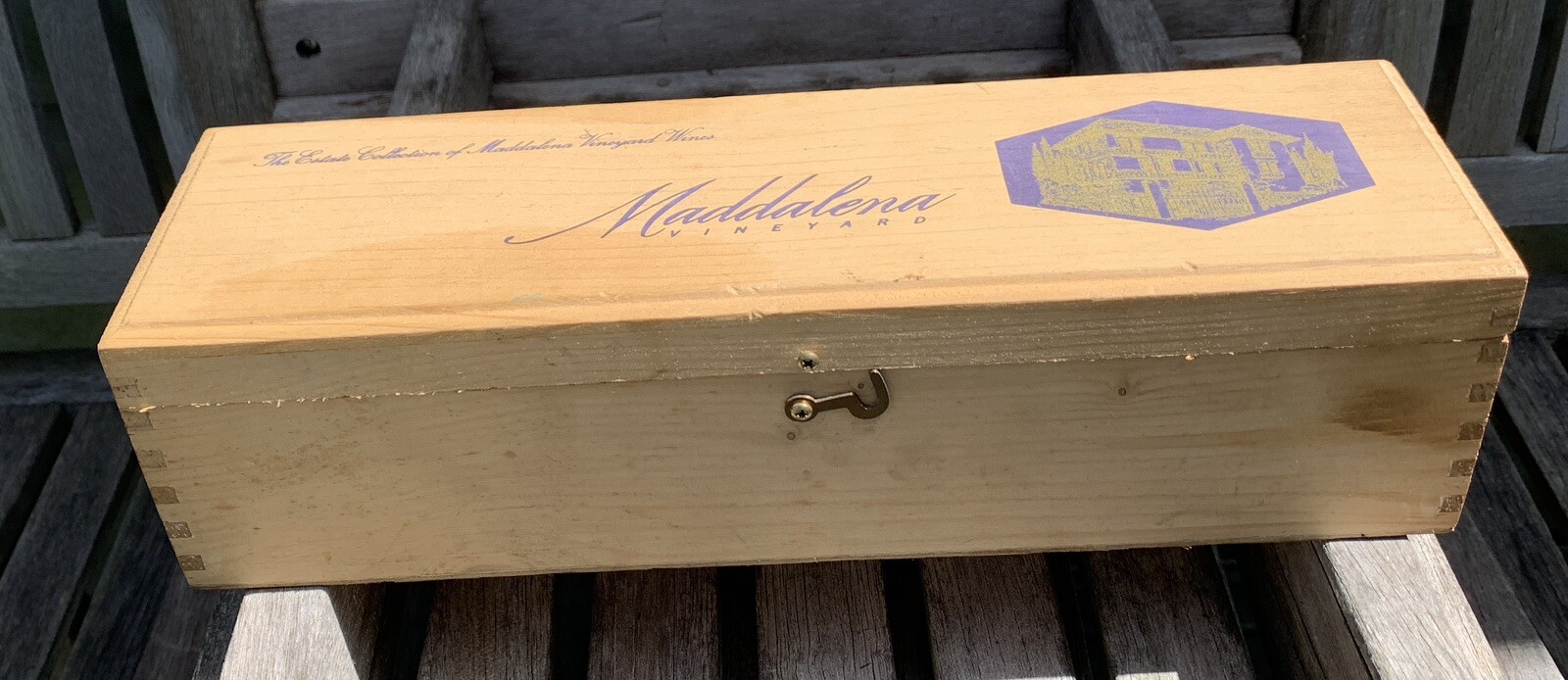 Wood Wine Bottle Box The Estate Collection of Maddalena Vineyard 13.75
