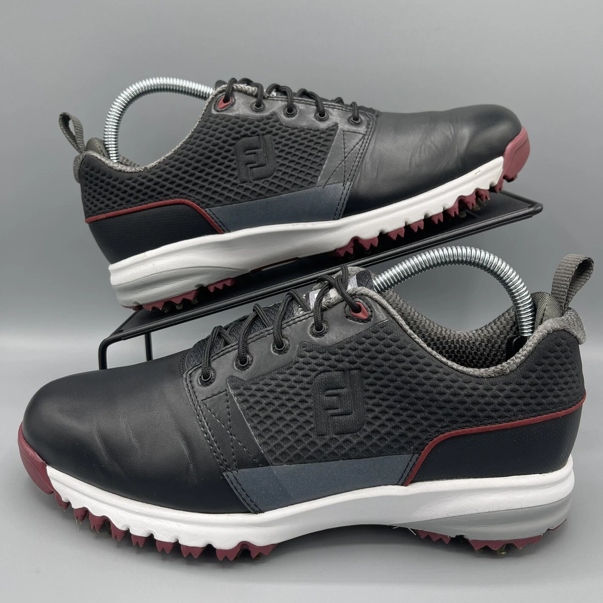 FootJoy Contour Fit 54098 Golf Shoes Black Leather Mens Size 8