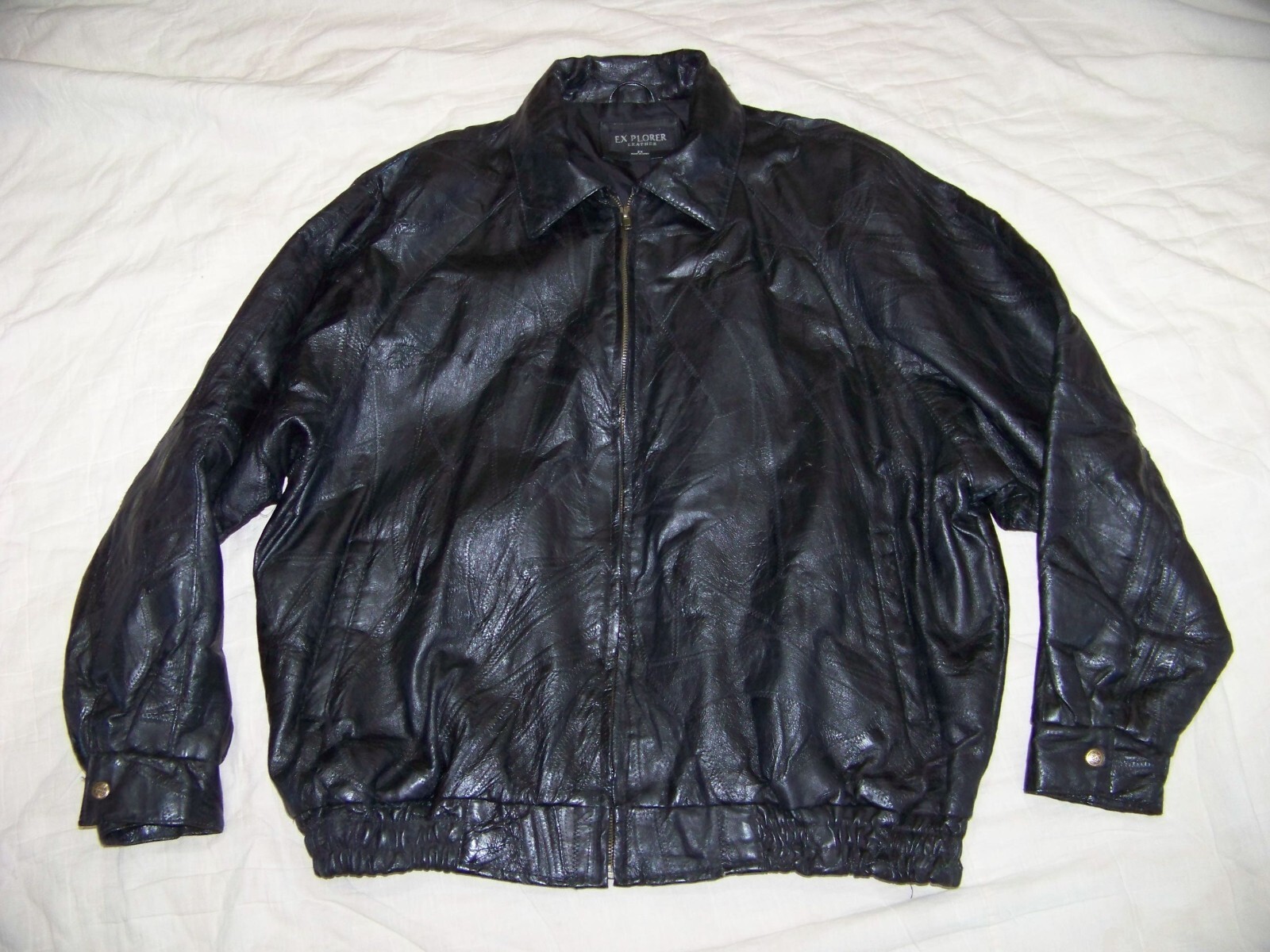 Men's Explorer Black Patchwork Leather Jacket - S… - image 1