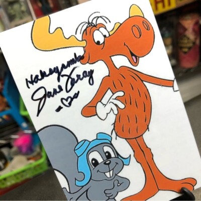 Legendary Voice Over June Foray Signed Rocky & Bullwinkle Signed 4x6  Photo