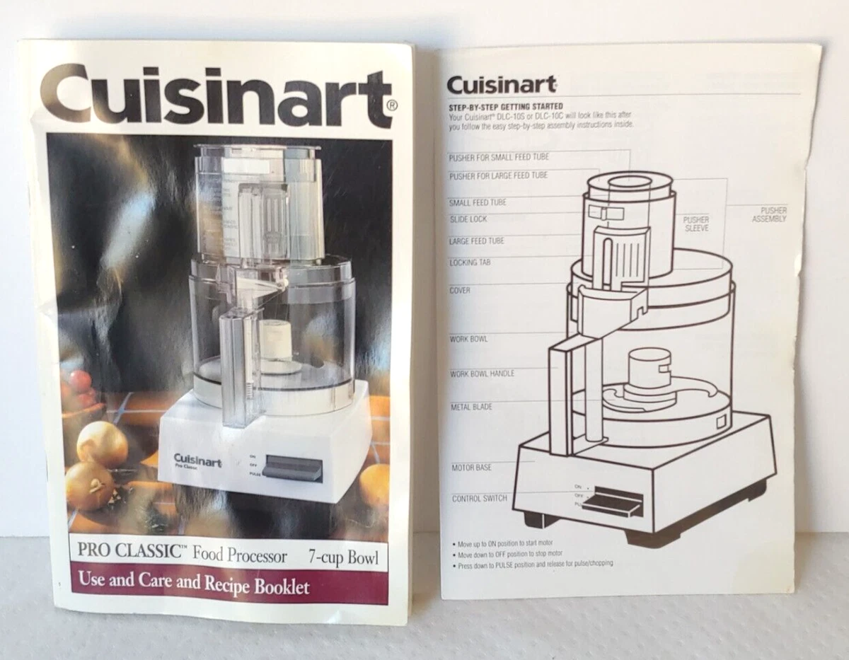 Cuisinart Pro Classic Cup Food Processor Instruction Recipe Book | eBay