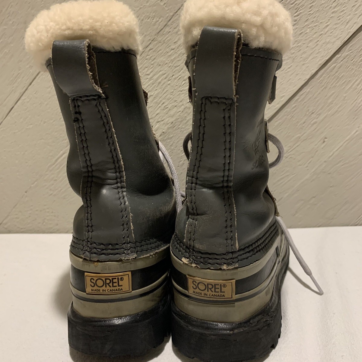 Sorel Caribou Kaufman Dark Gray Men\'s Waterproof Snow Boots Wool Lined Size 8 Sorel Kaufman Caribou Gray Men 7 Winter Boots Wool Liners  main image 4