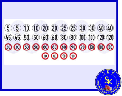 Geschwindigkeits-Aufkleber Tempolimit Decals Auto Lkw Truck - 1:24 - 1:25