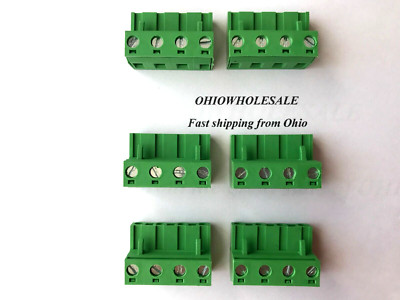 4 Pin 7.62mm Pitch  Phoenix Contact Connector Plug PCB Terminal Block Lot of 6