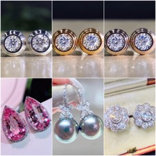 Cute Jewelry Women Cubic Zircon 925 Silver,Gold,Rose Gold Stud Earring A Pair