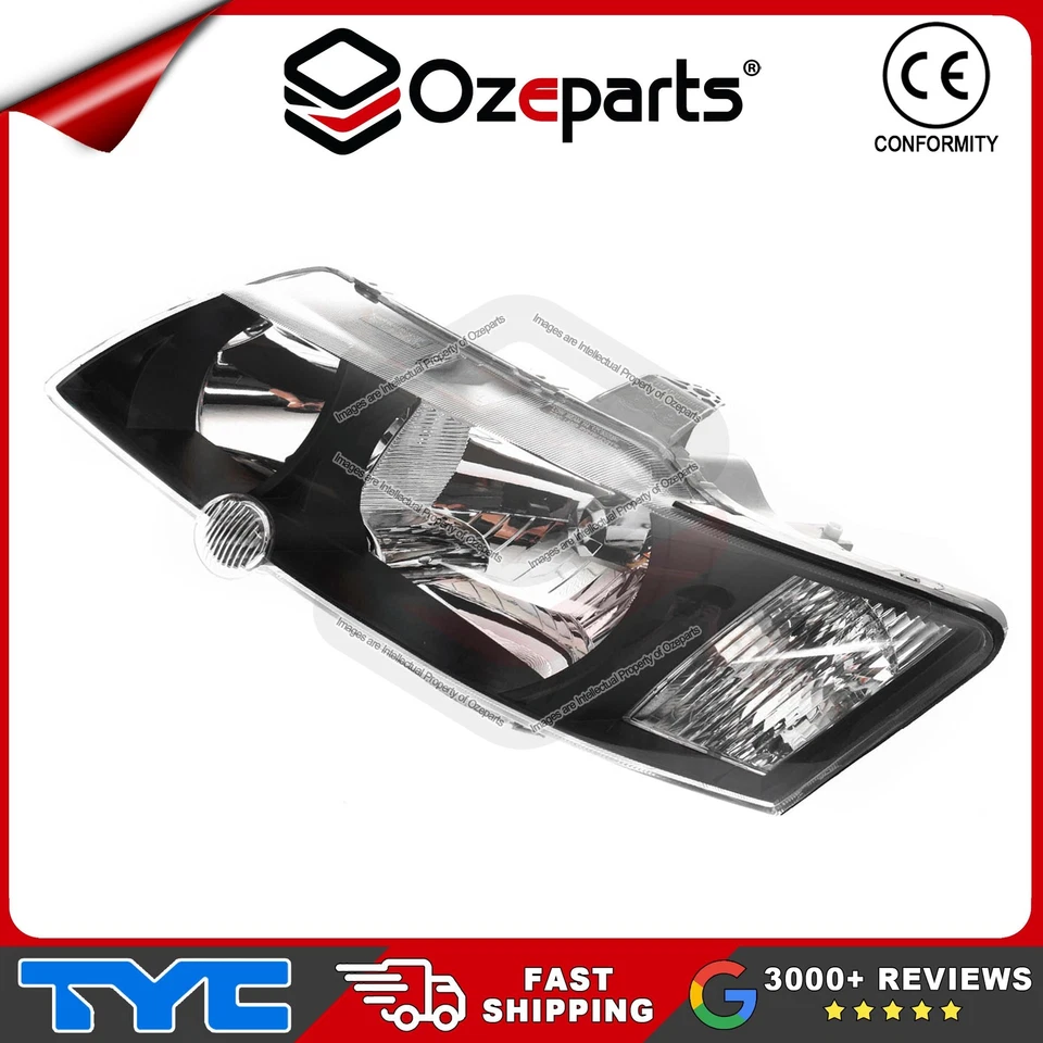 Pair LH+RH Head Light Head Lamp Black Fits Holden VY Commodore SS SV8 2002~2004 - Image 3 of 4